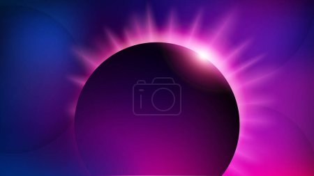 Illustration for Violet Circle Hole Background, Elegant Violet Light Line. Widescreen Vector Illustration - Royalty Free Image