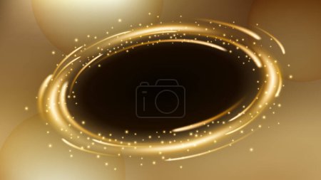 Illustration for Rotating Gold rays with spark Background. Suitable for product advertising, product design, and other. Widescreen Vector illustration - Royalty Free Image