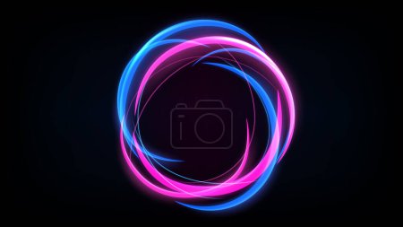 Abstract Multicolor Ring Line of Light Background. Widescreen Illustration