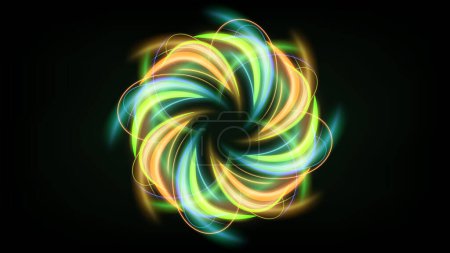 Illustration for Abstract Multicolor Ring Line of Light Background. Widescreen Illustration - Royalty Free Image