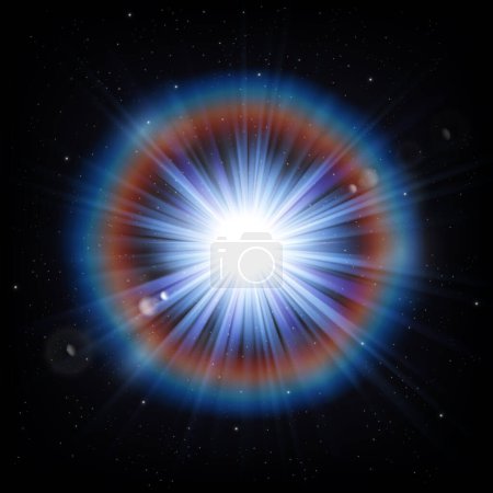 Illustration for Dazzling Big Starlight, Science Background. Vector Illustration - Royalty Free Image