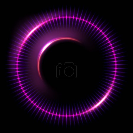 Téléchargez les illustrations : Résumé Violet Ring Line of Light Background. Illustration vectorielle - en licence libre de droit