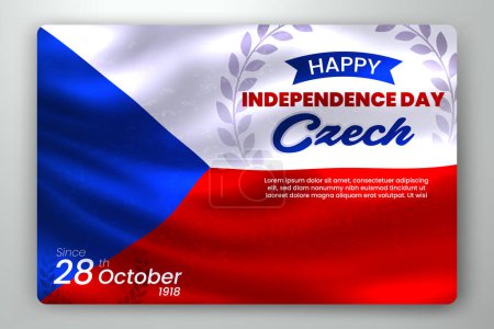 Illustration for Happy Independence Day of Czech with Waving Flag Background. Vector Illustration - Royalty Free Image