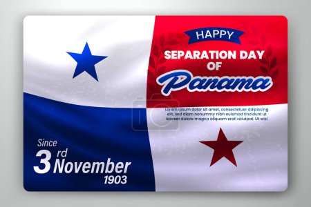 Ilustración de Feliz Día de Separación de Panamá con Bandera ondeante. Ilustración vectorial - Imagen libre de derechos