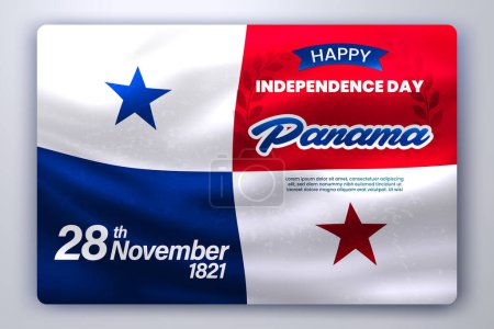 Illustration for Happy Independence Day of Panama with Waving Flag Background. Vector Illustration - Royalty Free Image