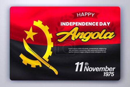 Illustration for Happy Independence Day of Angola with Waving Flag Background. Vector Illustration - Royalty Free Image