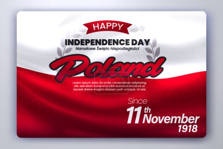 Illustration for Happy Independence Day of Poland with Waving Flag Background. Vector Illustration - Royalty Free Image