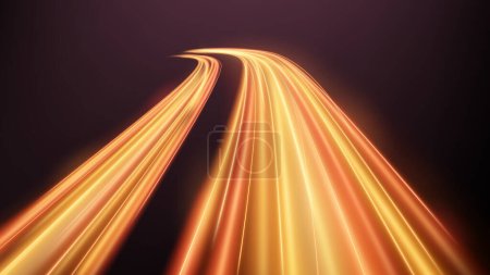 Illustration for Colorful Light Trails, Long Time Exposure Motion Blur Effect. Vector Illustration - Royalty Free Image