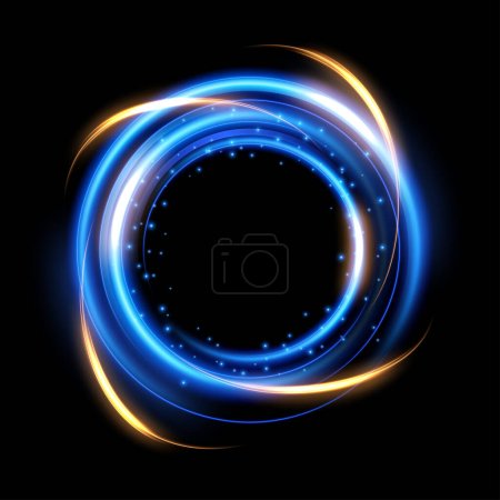 Illustration for Abstract colorful luminous swirling, isolated on dark background. Vector Illustration - Royalty Free Image