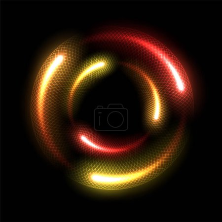 Illustration for Abstract Multicolor Ring Line of Light Background. Widescreen Illustration - Royalty Free Image