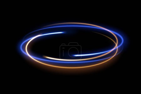 Illustration for Rotating neon rays with sparks Background. Widescreen Vector illustration - Royalty Free Image