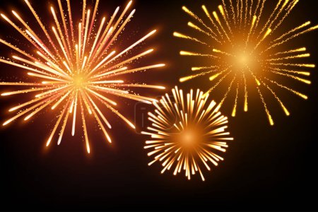 Illustration for Shining fireworks background, New year celebration. Vector Illustration - Royalty Free Image