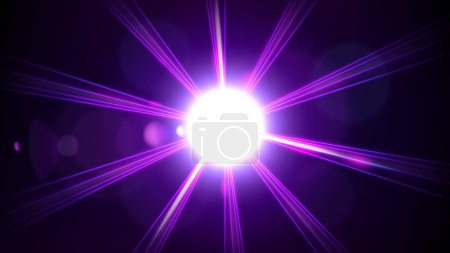 Ilustración de Luz púrpura que brilla desde el fondo de la oscuridad, ilustración vectorial - Imagen libre de derechos