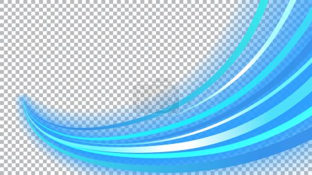 Téléchargez les illustrations : Ligne de lumière ondulée bleue avec un motif blanc transparent, PNG Ready, Illustration vectorielle - en licence libre de droit