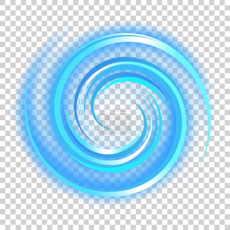 Téléchargez les illustrations : Spirale bleue Lumière sur motif transparent blanc, Prêt PNG, Illustration vectorielle - en licence libre de droit