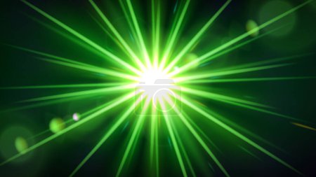 Ilustración de Luz de destello verde con destello de lente, ilustración vectorial - Imagen libre de derechos