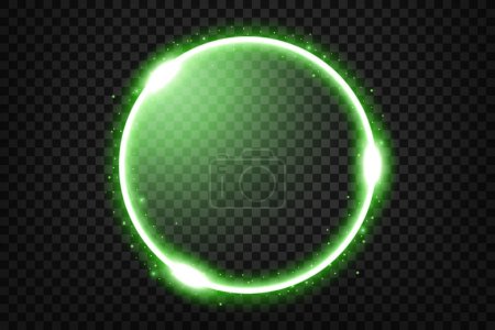 Téléchargez les illustrations : Cercle lumineux abstrait, anneau lumineux trou vert. Illustration vectorielle - en licence libre de droit