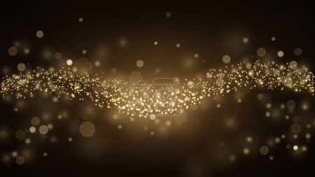 Illustration for Gold Particles, Blurred flow wave background. Vector Illustration - Royalty Free Image