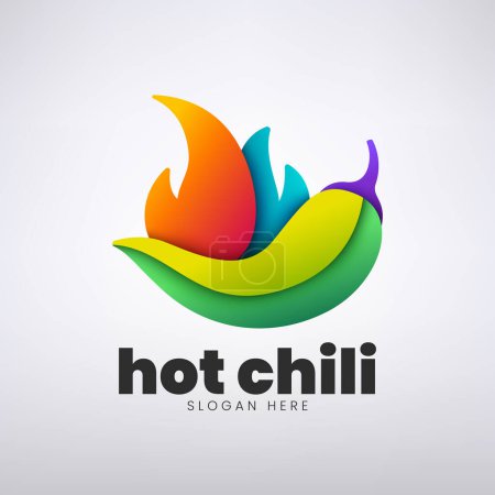 Téléchargez les illustrations : Modèle de logo chili chaud vecteur - en licence libre de droit