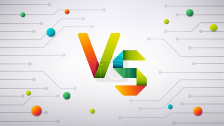 Illustration for Vs logo on colorful abstract geometric background - Royalty Free Image