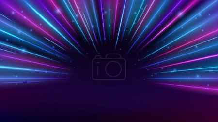 Illustration for Line Rays Zoom in Motion Effect, Light Color Trails, Landing Page. Vector Illustration - Royalty Free Image