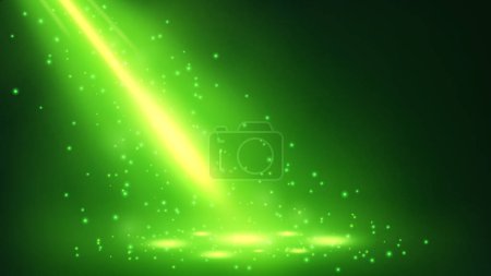 Illustration for Green Magic Spotlight with Particles, Vector Illustration - Royalty Free Image