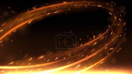 Ilustración de Fuego chispas remolino movimiento efecto fondo, Vector ilustración - Imagen libre de derechos