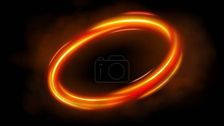 Illustration for Rotating Fire with Smoke, Long Time Exposure Motion Blur Effect, Vector Illustration - Royalty Free Image