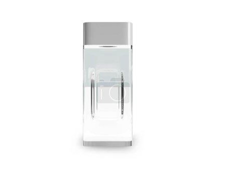 Long Square Glass Jar 3D Illustration Mockup Scene on Isolated Background