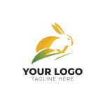 Adorable Rabbit Logo Vector Illustration