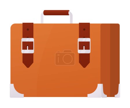 Photo for Classic travel suitcase - modern flat design style single isolated image. Neat detailed illustration of timeless travelers bag. Fashion accessory, luggage, handbag, journey and vacation idea - Royalty Free Image