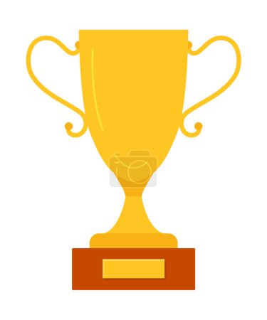Photo for Personal golden cup - modern flat design style single isolated image. Neat illustration of main trophy and award for the first place in the competition. Personal achievements, well-deserved prize - Royalty Free Image