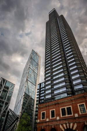 Photo for London, UK: Principal Tower, a residential development in Shoreditch close to the City of London. Broadgate Tower is to the left. - Royalty Free Image