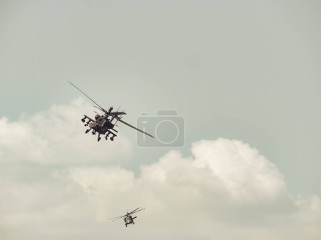 Photo for Two United States military helicopters. Combat US air force. - Royalty Free Image