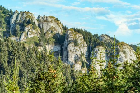 Photo for Massive rock formation in Ciucas Mountains. Scenic landscapes in Carpathian Mountains, Romania. - Royalty Free Image