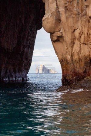 Photo for Kicker Rock seen through the rock tunnel, Galapagos ecuador. - Royalty Free Image