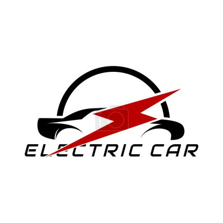 Ilustración de Alquiler de coches eléctricos logo design vector - Imagen libre de derechos