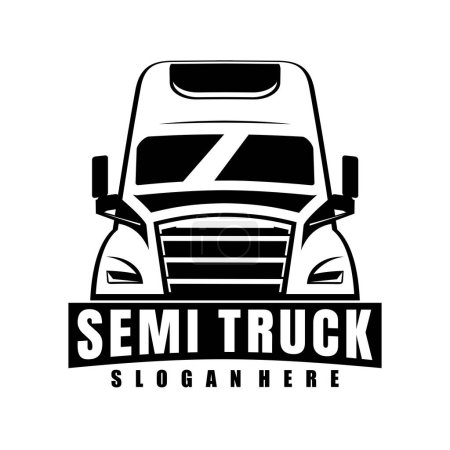 Illustration for Semi truck illustration logo design vector - Royalty Free Image