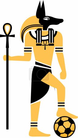 Illustration for Egyptian God playing ball vector - Royalty Free Image