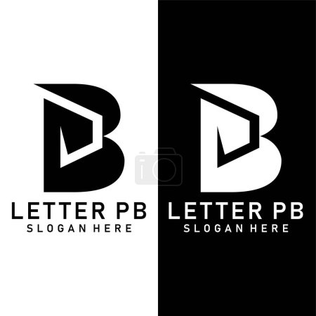 Ilustración de Letra pb logo diseño vector arte - Imagen libre de derechos