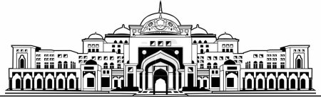 Téléchargez les illustrations : Palais présidentiel de Qasr Al Watan Abu Dhabi Design Art vectoriel - en licence libre de droit