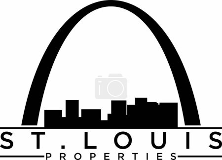 Ilustración de St louis properties logo design vector art - Imagen libre de derechos