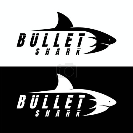 Bullet Shark Logo Design Vektor
