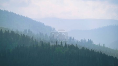 Mountains under mist in the morning Amazing nature scenery. Tourism and travel concept image, Fresh and relax type nature image download