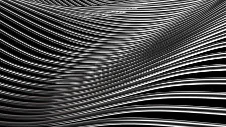 Foto de Wavy glossy abstract stripes background. 3d rendering - Imagen libre de derechos
