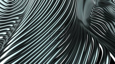Téléchargez les photos : Abstract waves 3D rendering background. Modern design. Digital wallpaper. Elegant poster - en image libre de droit