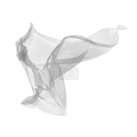 Téléchargez les photos : White fabric textile on wind. cloth fluttering. 3d rendering - en image libre de droit