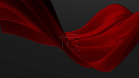 Luxury red satin smooth fabric background. 3d rendering