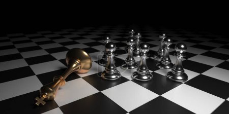 Photo for Chess king. Leader success concept. Business leader concept. 3d rendering - Royalty Free Image