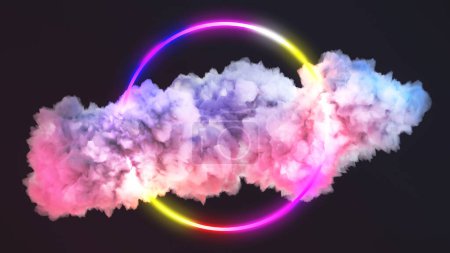 Téléchargez les photos : Abstract cloud background. Soft fluffy clear white clouds. 3d rendering - en image libre de droit